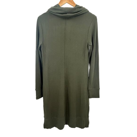 Daily Ritual Supersoft Terry Long-Sleeve Cowl Neck Dress Olive Green Size‎ Small - Picture 4 of 9